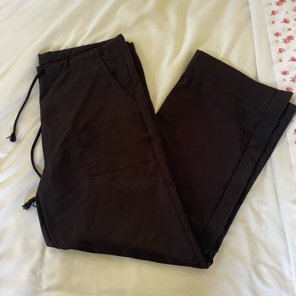 Black parachute pants